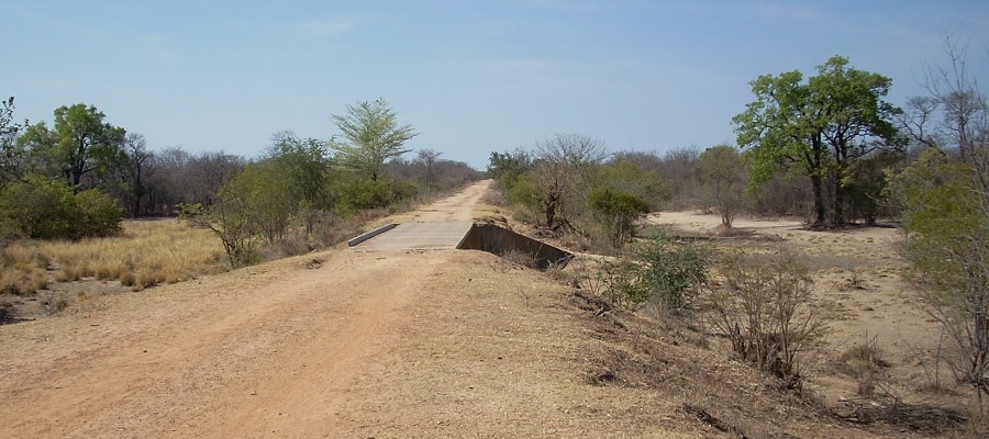 Road with Bridge in Northern Namibia