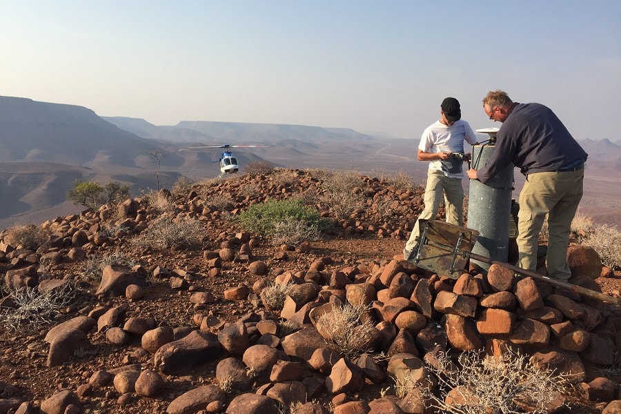 Diether and Wilko at Trigonometrical Beacon on Mountain