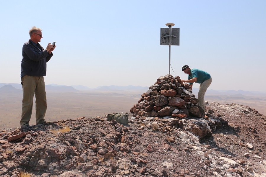 Diether and Wilko at Stone Cairn Trigonometrical Beacon