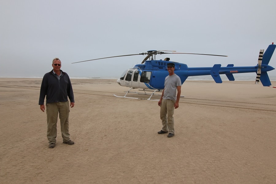 Diether and Wilko with Helicopter