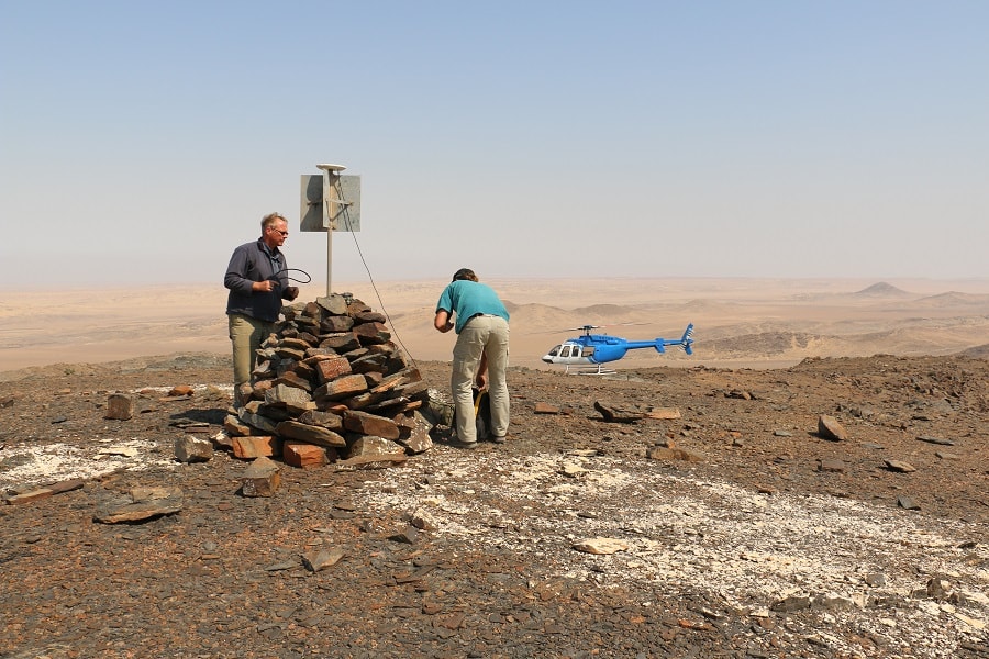 Diether and Wilko at Trigonometrical Beacon in Kunene Region