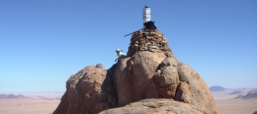 Land surveying landscape in Namibia