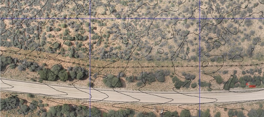 Aerial Image of Road with Contours